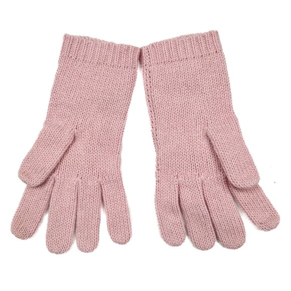 Y2K Vintage Lauren Ralph Lauren Lambswool Angora Cable Knit Gloves Pink NWOT - Picture 5 of 8